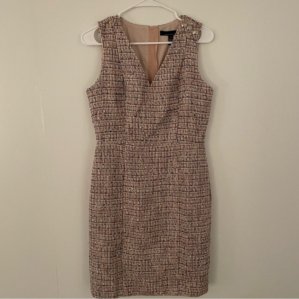 Pink/Nude/Multi Tweed Shift Dress from White House Black Market - Picture 2 of 7